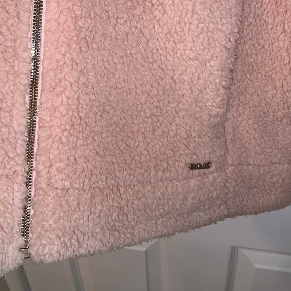 Calvin Klein light pink zip up fuzzy fleece - Picture 3 of 4